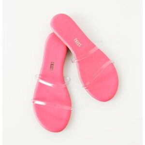 Tkees Gemma clear neon pink sandals